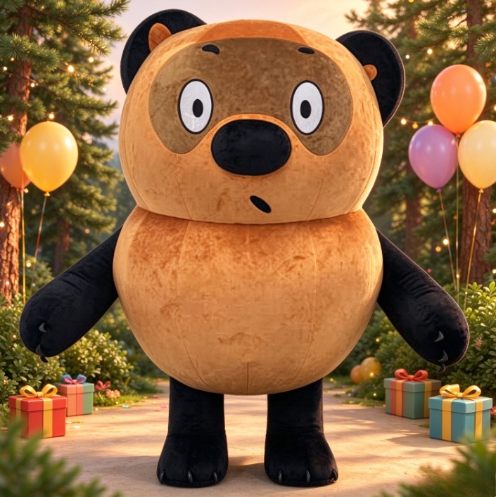 Event & Party Supply Photos - Brown Black Bear Inflatable Mascot Costume