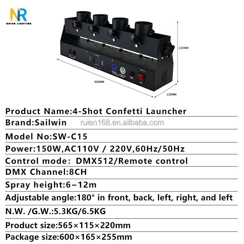 Dmx 512 Four-Tube Confetti Mac - Confetti Cannon Tube 评论和价格