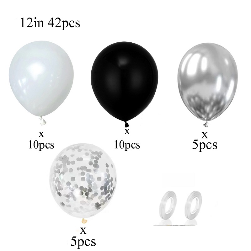 42pcs Silver Black White Confe - Balloon Pump Hand 评论和价格