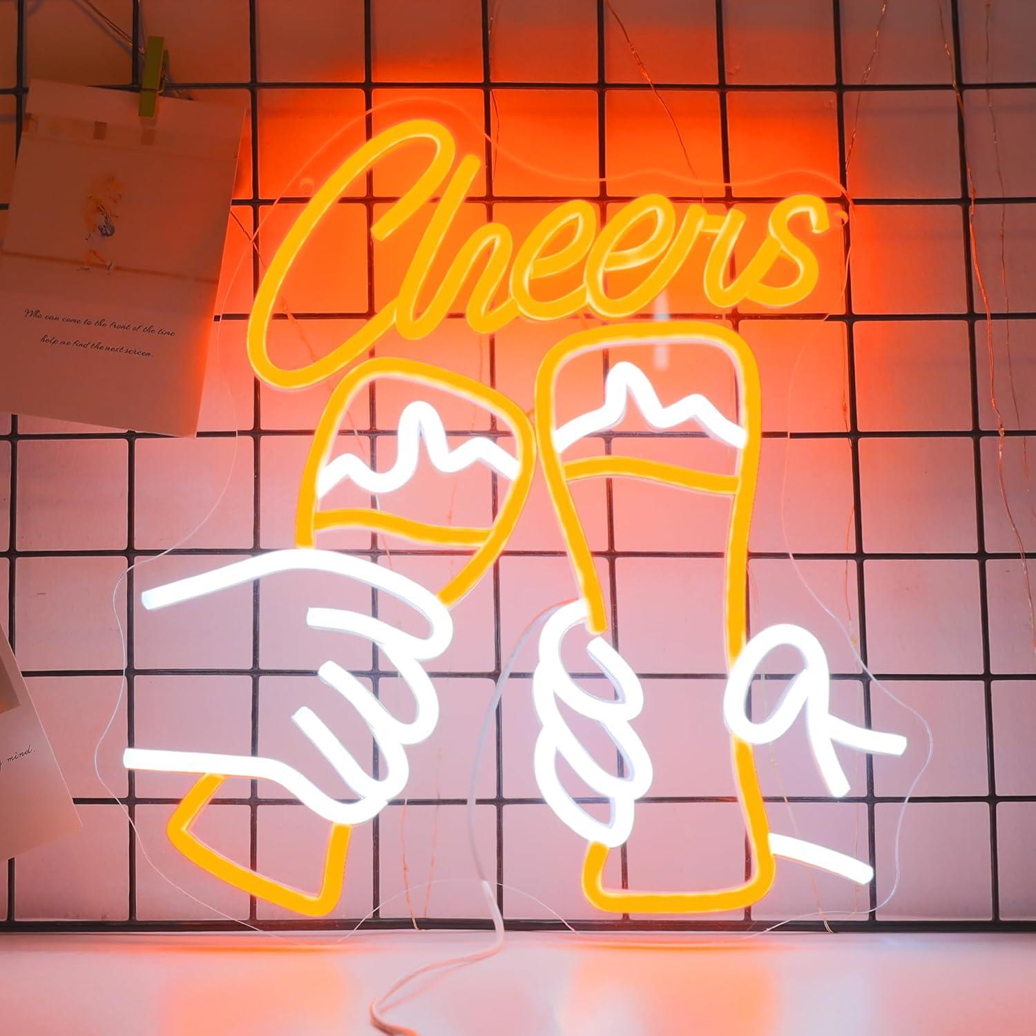Cheers Cocktail Neon Sign USB  - Neon Sign Party 评论和价格